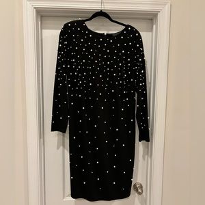ELOQUII Black Dress Embellished with Pearls